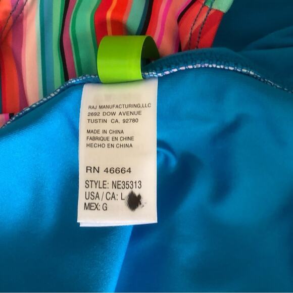 Next NWT Women’s Tavarua High Waist High Leg Bold Colorful Stripe Swim Bottom LG - Picture 6 of 7